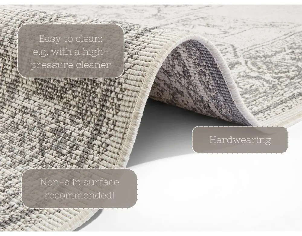 Сив и кремав килим за открито , 80 x 150 cm Borbon - NORTHRUGS