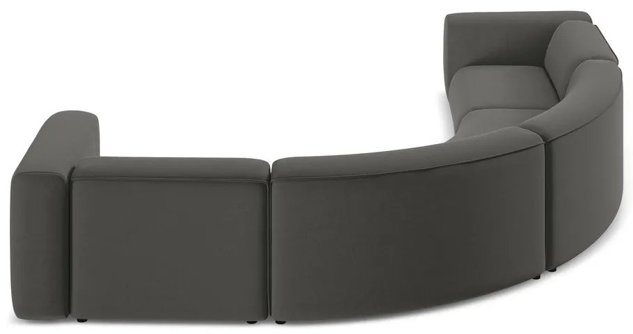 Сив кадифен ъглов диван Ekahi – Makamii