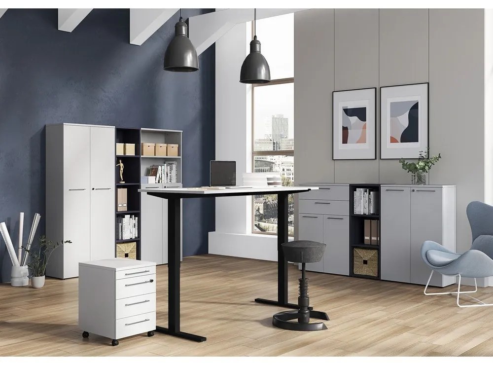 Антрацитна етажерка за книги 45x120 cm Agenda - Germania