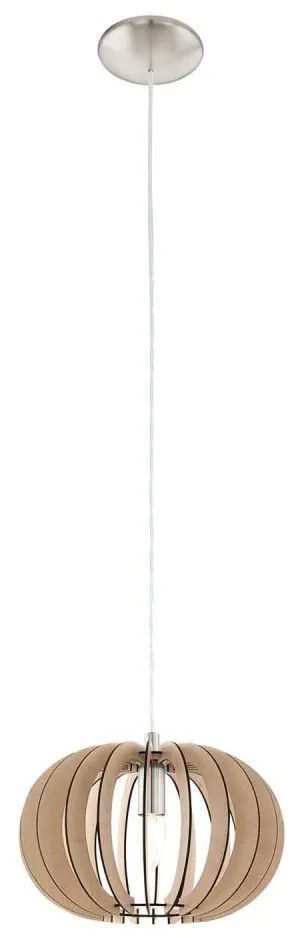 Eglo 95038 - Полилей на кабел STELLATO 1xE27/60W/230V Ø 30 см бежов