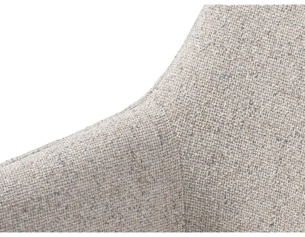 Светлосив тапициран трапезен стол с подлакътници Alma – Unique Furniture