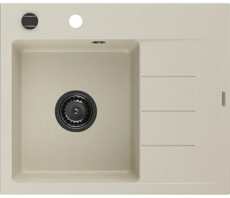 Mexen Ben гранитна кухненска мивка с 1 отделение с отцедник, лява 600 x 500 mm,