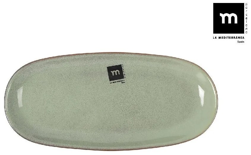 Плато овал LA MEDITERRANEA Macarella Green, Порцелан - 33x15 cm