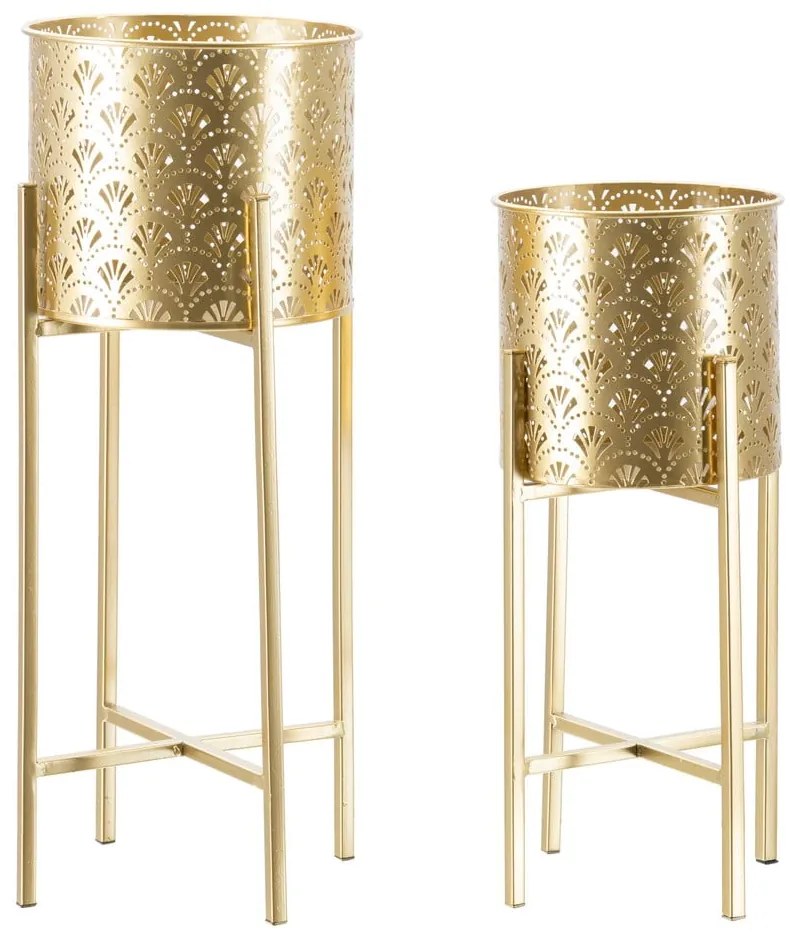 Комплект от 2 стойки за саксии в златисто, височина 52 cm Golvy - Mauro Ferretti