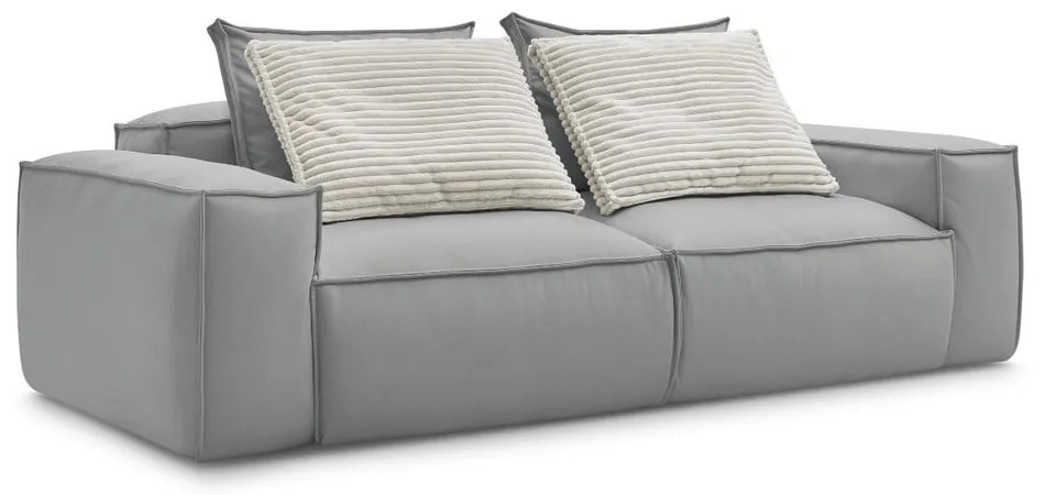 Светлосив диван от изкуствена кожа 260 cm Boheme – Bobochic Paris