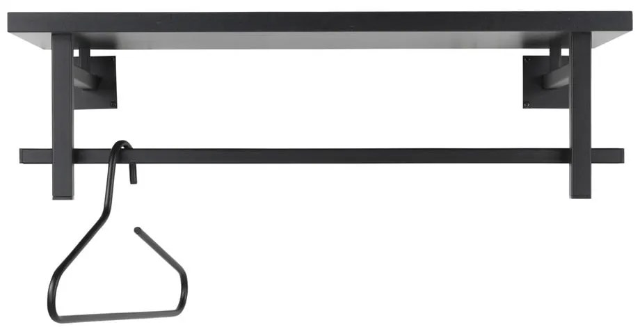 Черна метална стенна закачалка с рафт Simplon - Spinder Design