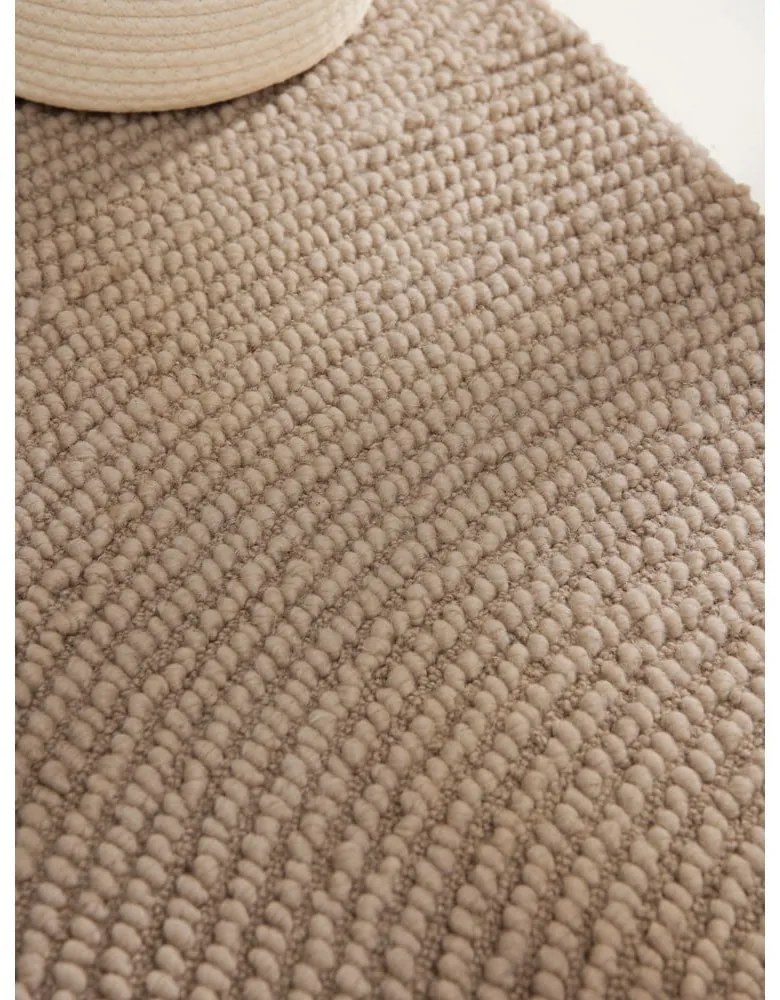 Бежов ръчно изработен вълнен кръгъл килим ø 200 cm Calmio – Hanse Home