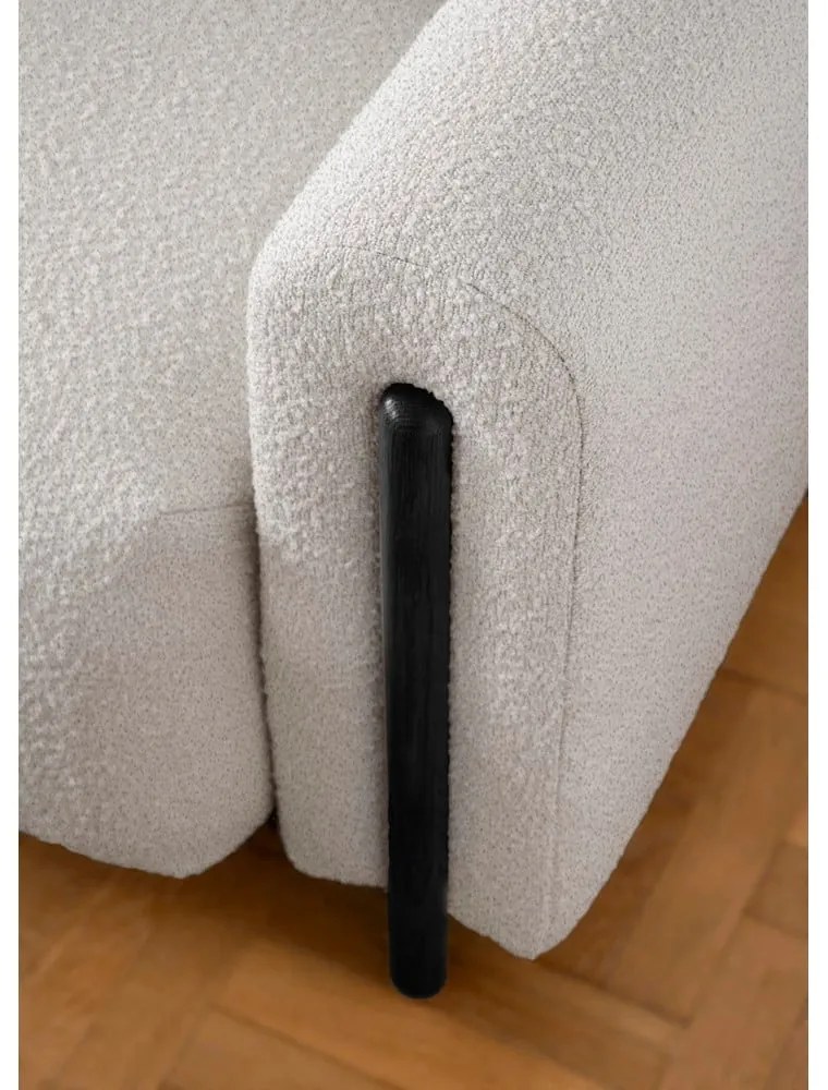 Сиво-бежов разтегателен диван с място за съхранение от букле 244 cm Arcadova – ELTAP