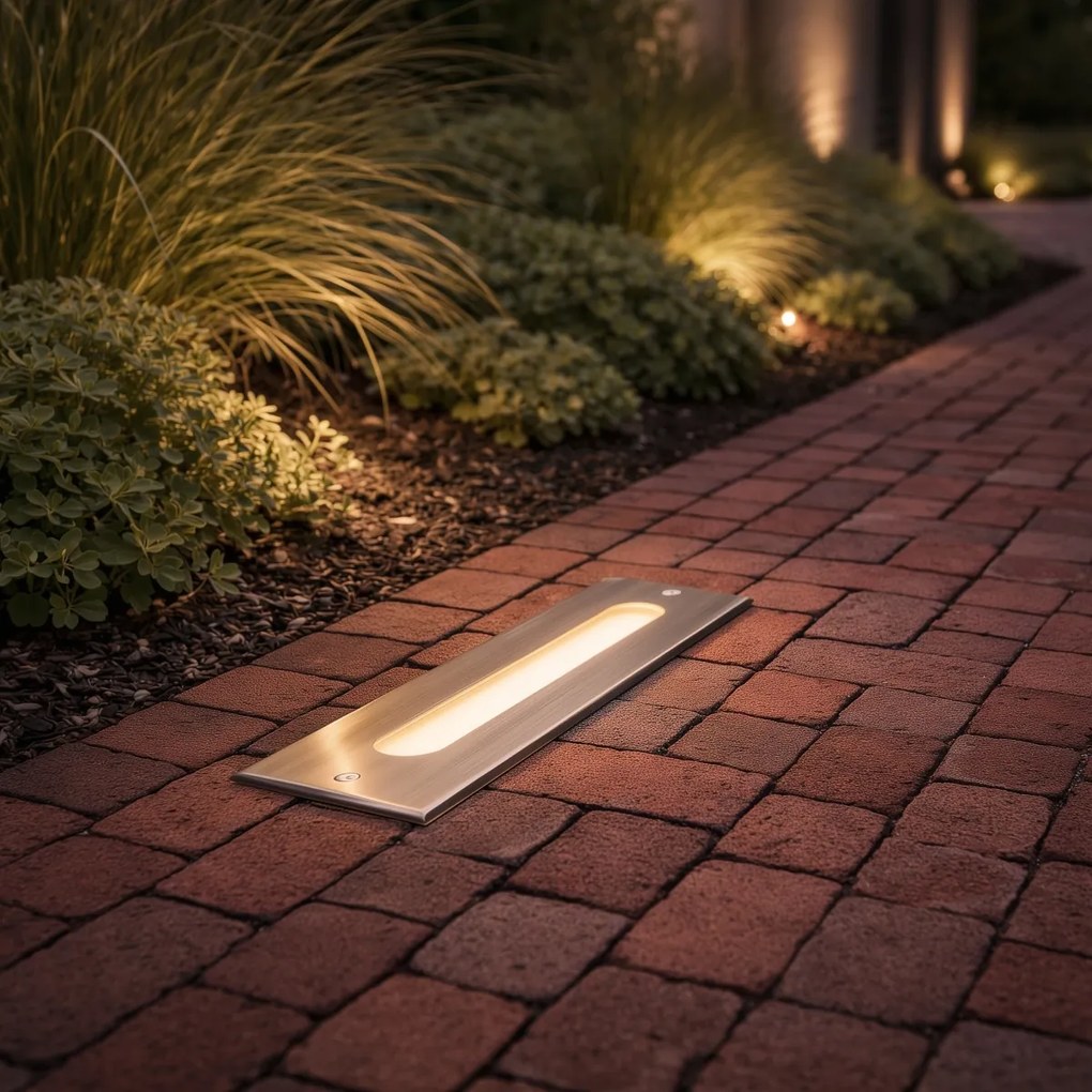 Модерен наземна лампа стомана 30 см с LED IP65 - Eline