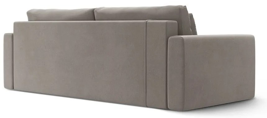 Светлосив кадифен разтегателен диван с място за съхранение 238 cm Belfast – Cosmopolitan Design