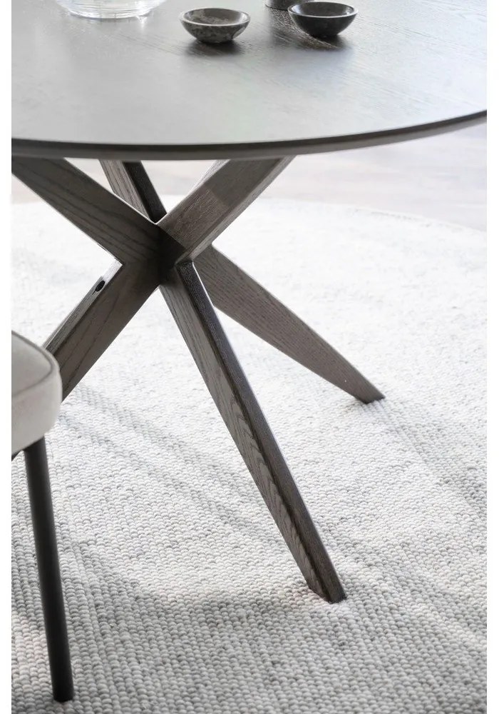 Кръгла маса за хранене с дъбов плот 120x120 cm Calverton - Rowico