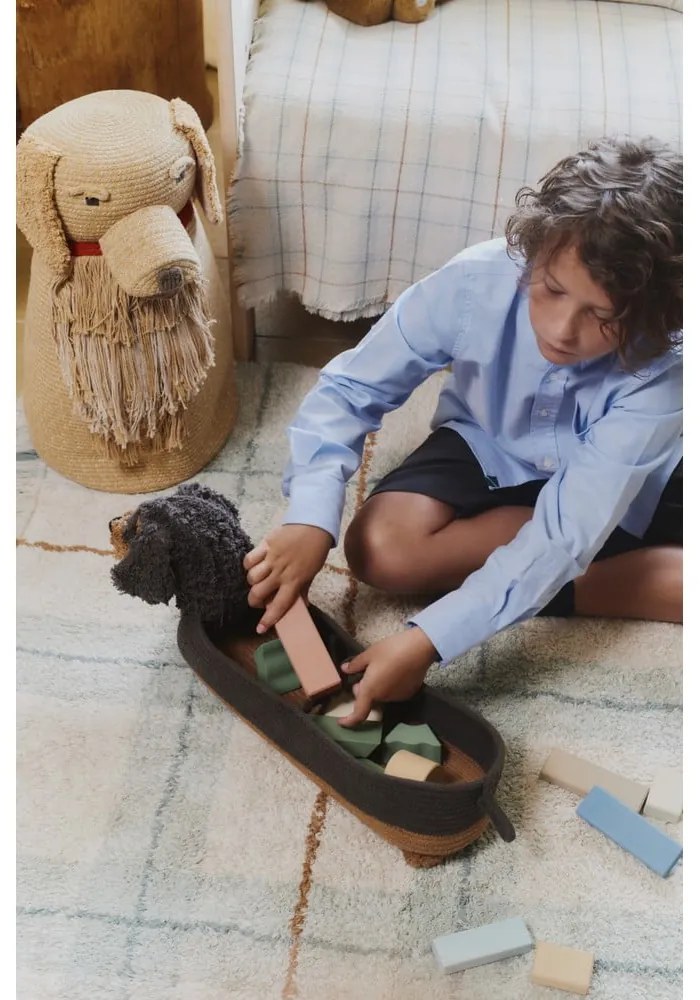 Тъмнокафява текстилна детска кошница за играчки 59x16x23 cm Sparky – Lorena Canals