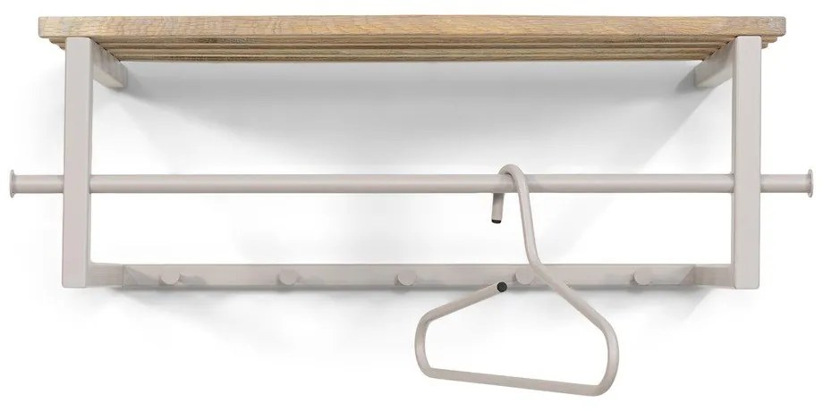 Метална стенна закачалка в естествен цвят/кафяво-сива с рафт 76 cm Marco – Spinder Design