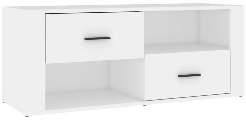 823099 vidaXL ТB шкаф, бял, 100x35x40 см, инженерно дърво