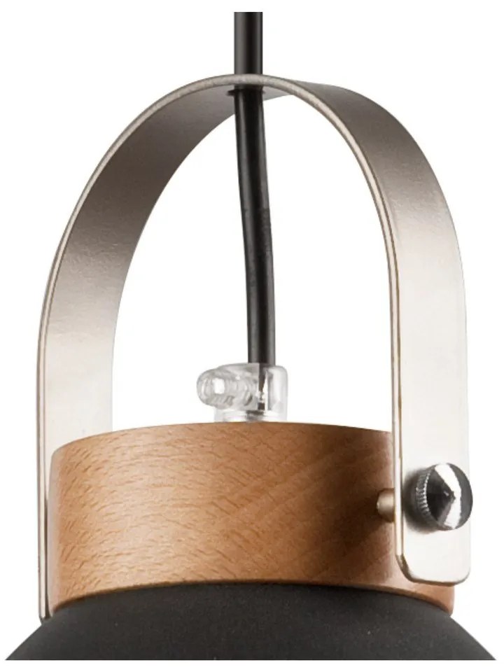 Черно висящо осветително тяло с метален абажур Danielle – LAMKUR