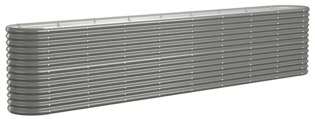 318909 vidaXL Градинска повдигната леха поцинкована стомана сиво