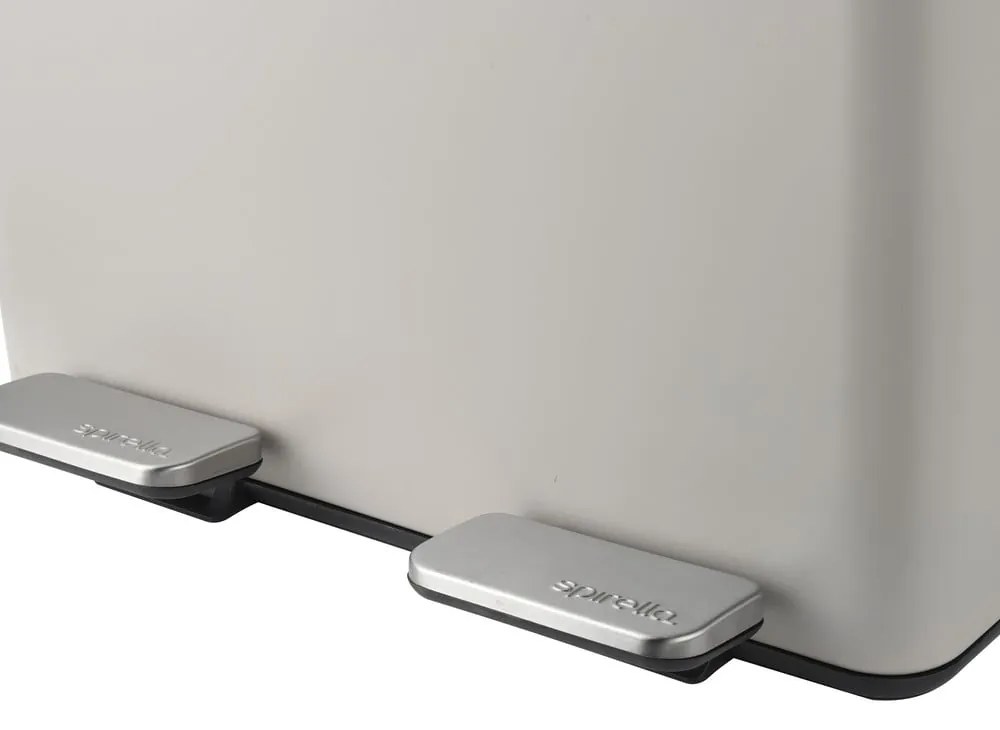 Кафяво-сиво стоманено кошче за боклук 2x20 l за рециклиране с педал Aliya – Spirella