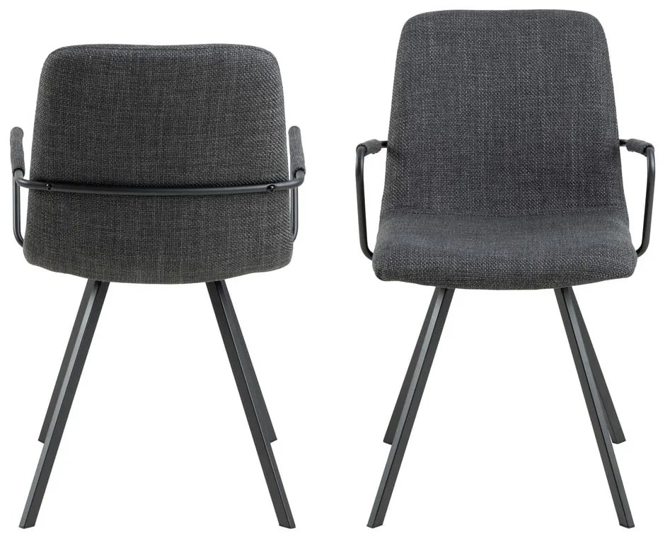 Тъмносиви трапезни столове в комплект от 2 броя Selina - Actona