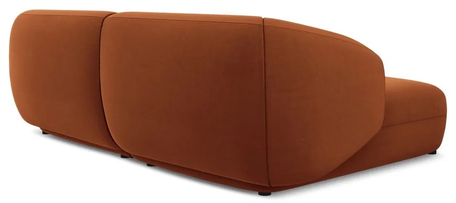 Оранжев кадифен ъглов диван (ляв ъгъл) Moana – Makamii