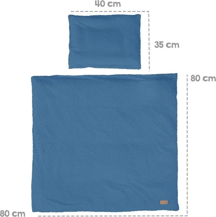 Синьо детско спално бельо за детско креватче 80x80 cm Seashells – Roba