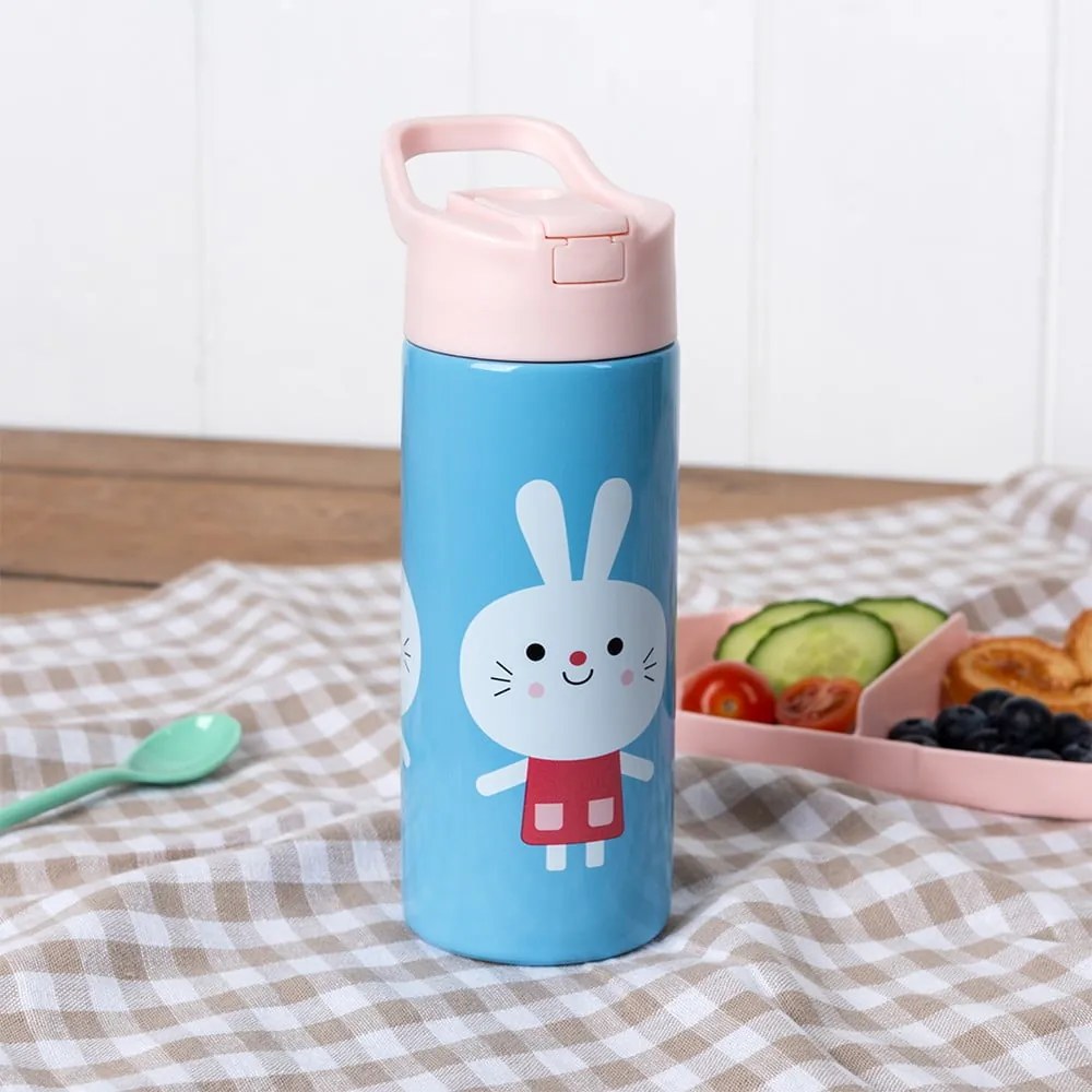 Светлосиня детска бутилка от неръждаема стомана 500 ml Lottie &amp; Friends – Rex London