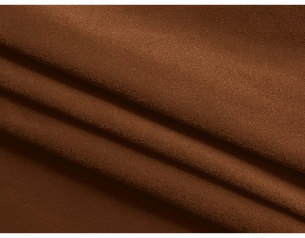 Теракотен кадифен разтегателен ъглов диван с място за съхранение (ляв ъгъл) Kapua – Makamii