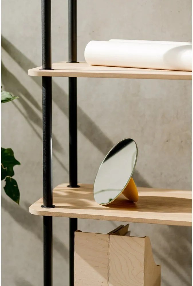 Стелаж от декор от дъб в естествен цвят 80x90,5x35 cm Teidi – noo.ma