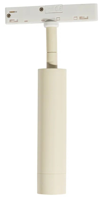 Модерен прожектор бежов с бял за 1-фазова релсова система - Slimline Uzzy