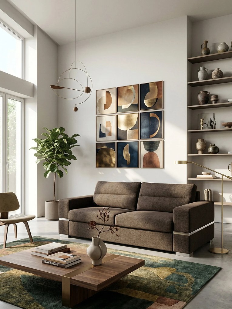 Диван "Fenia" Триместен-230ш 90д см.-Шоколад