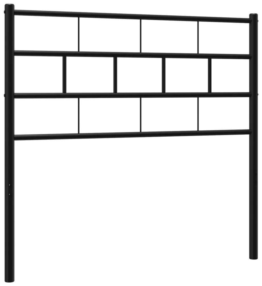 355686 vidaXL Метална резервна табла за легло, черна, 80 см