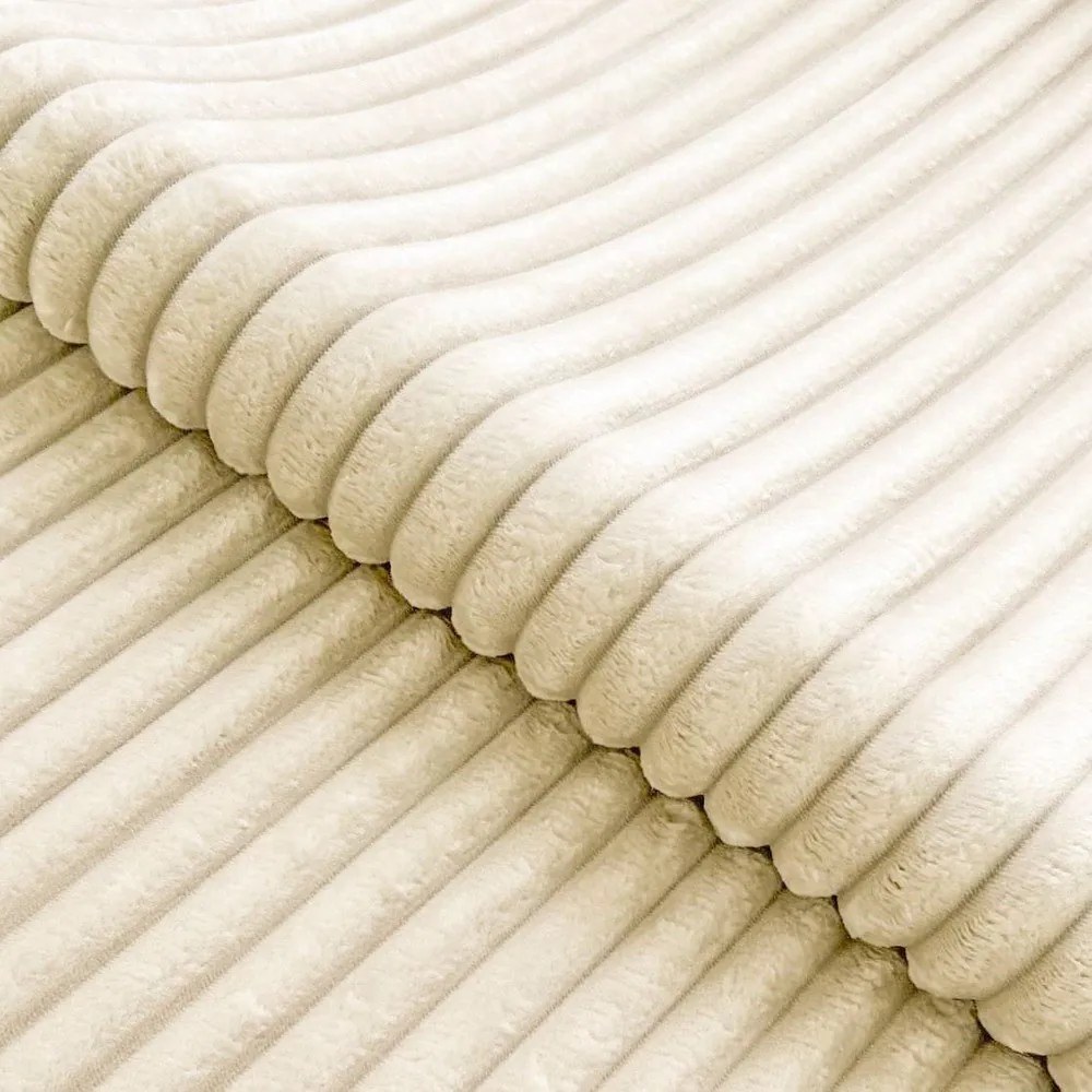 Бежов ъглов диван от рипсено кадифе (десен ъгъл L форма) Marbeya – Ropez