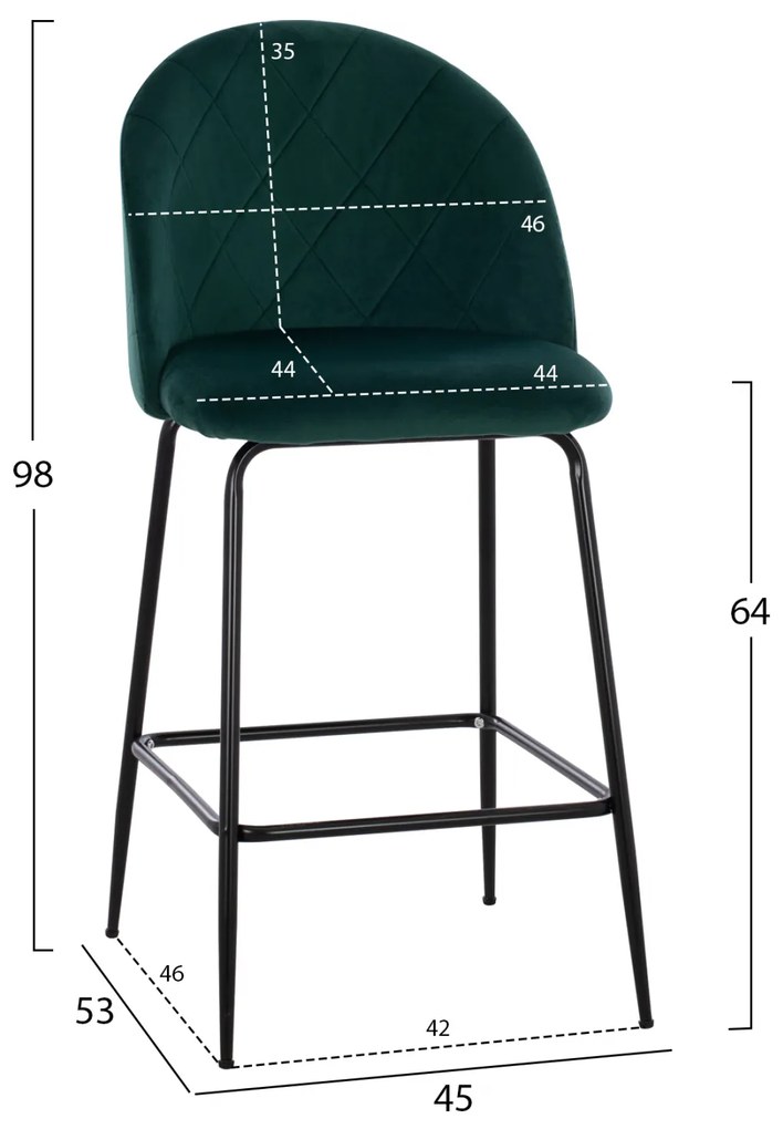 Бар стол Одел HM8732.13 зелен цвят