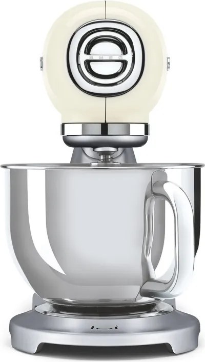 Планетарен миксер Smeg SMF04CREU, 800W, 4.8 л, 10 скорости, Функция за плавен старт, Крачета против хлъзгане, Кремa/Инокс