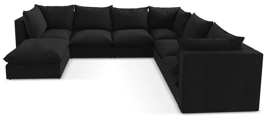 Черен ъглов диван (десен ъгъл/U форма) Manao – Makamii