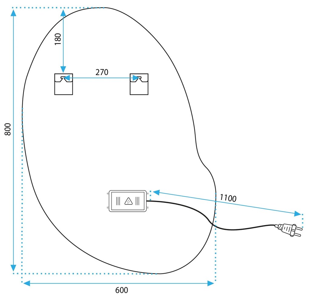 Огледало LED 80x60cm CLOUD C