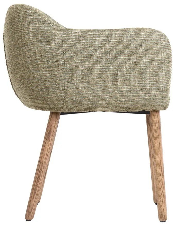 Светлозелени тапицирани трапезни столове в комплект с подлакътници 2 бр. Blaine – Light & Living