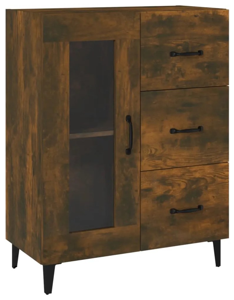817366 vidaXL Сайдборд, опушен дъб, 69,5x34x90 см, инженерно дърво