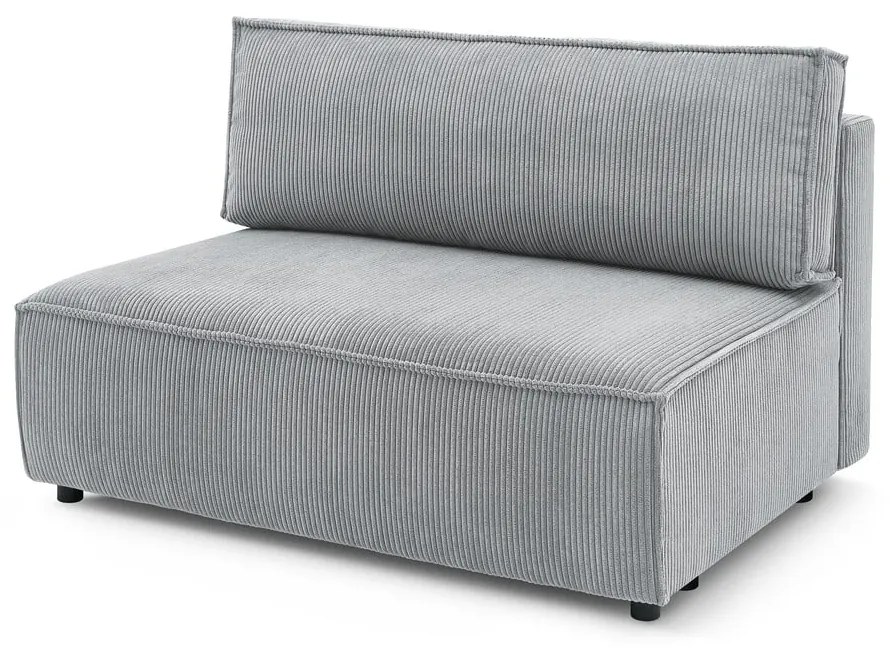 Светлосив модул за диван от велур, централна част Nihad modular - Bobochic Paris