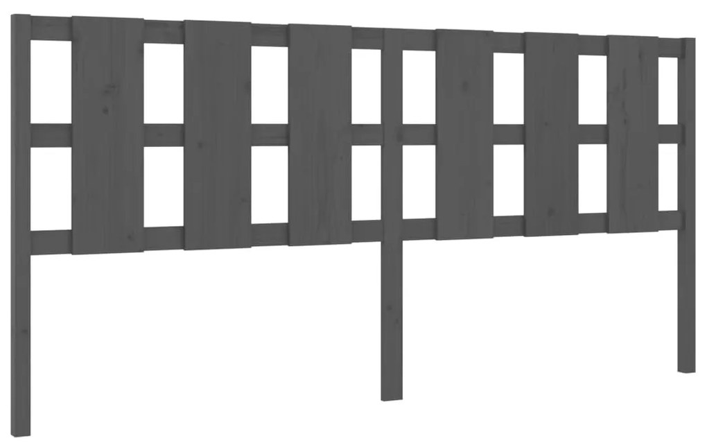 818012 vidaXL Горна табла за легло, сива, 205,5x4x100 см, бор масив