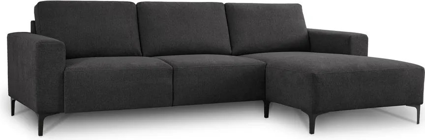 Антрацитен шенилов ъглов диван (десен ъгъл) Fabian – Scandic