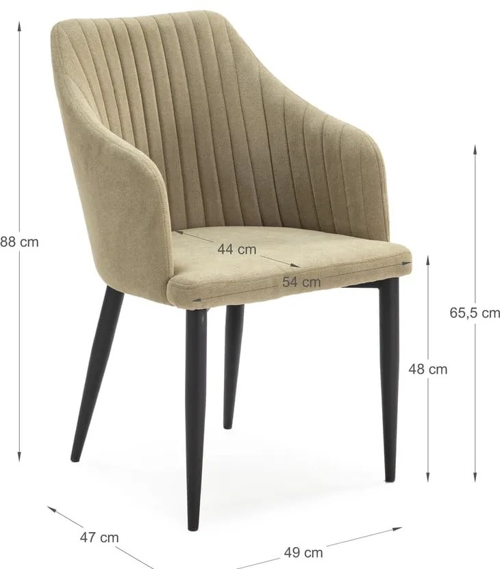 Светлозелени тапицирани трапезни столове в комплект 2 бр. Nadi – Marckeric