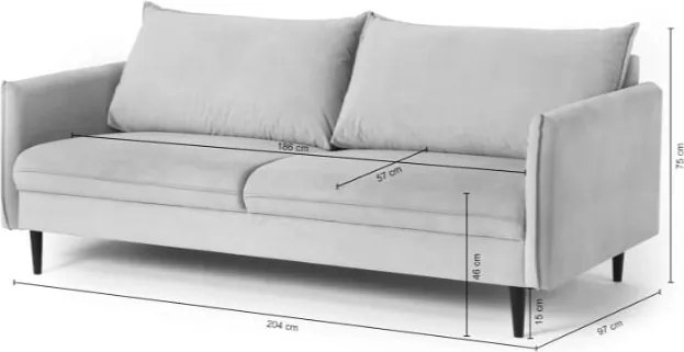 Тъмнозелен кадифен диван 203 cm Juli – Ropez