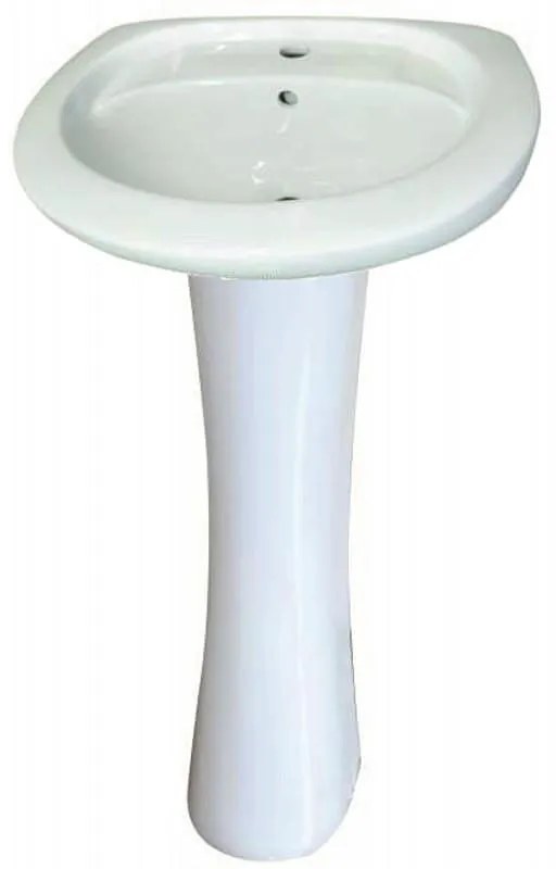 Мивка за баня BG 5541 + КОНЗ. 2141с конзола, стенен монтаж, порцелан, бял, 69x51x20см