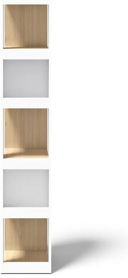 Бяла етажерка за книги в дъб 40x188 cm Ella - TemaHome
