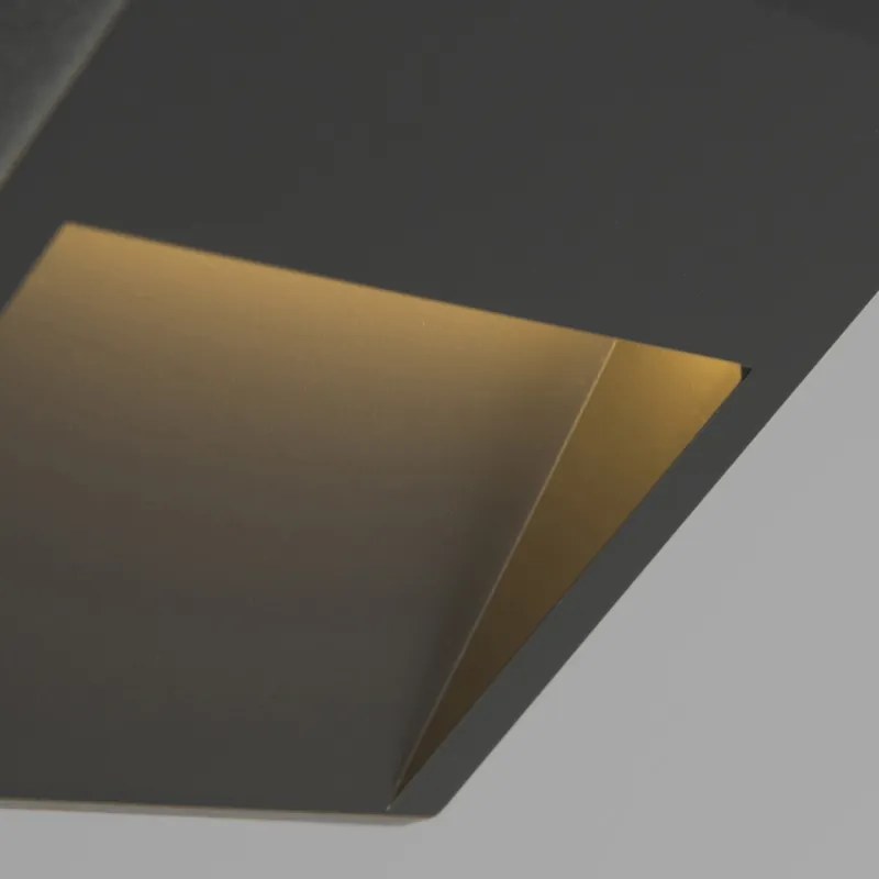 Модерна стенна лампа тъмно сива квадратна с LED - Gem