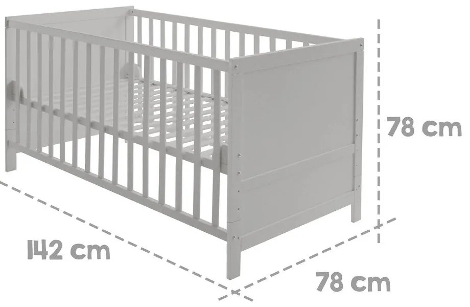 Светлосиво детско легло 70x140 cm - Roba