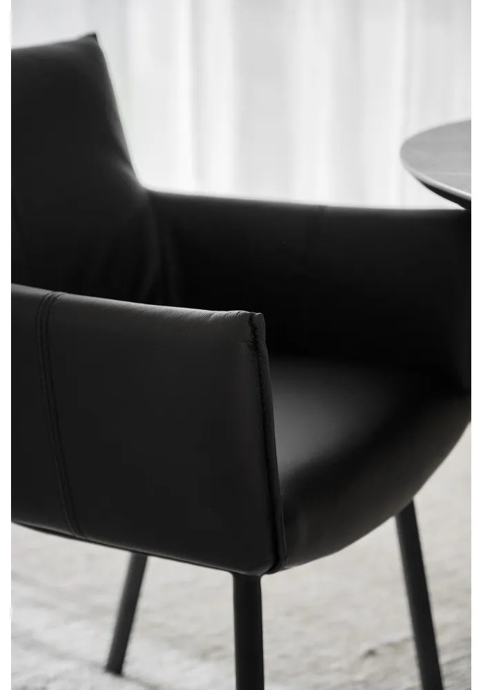 Черни тапицирани трапезни столове в комплект 2 бр. Hinckley – Rowico