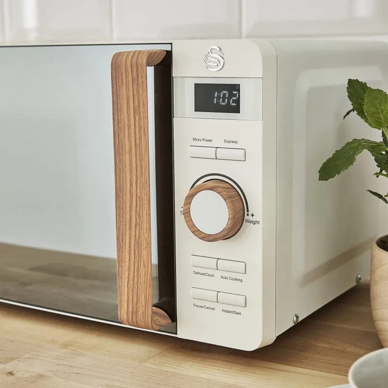 Разопакован: Микровълнова фурна Swan SM22036LWHTN, 20 l, 800W, Размразяване, Таймер, Бял