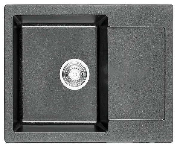 Кухненска мивка ICGS 8220GRAY, гранит, с плот, със сифон, 62x50см