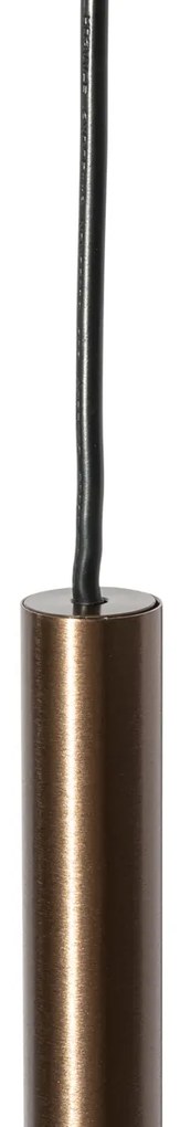 Модерна релсова осветителна система с 5 висящи лампи тъмен бронз 1-фазна - Iconic Frini